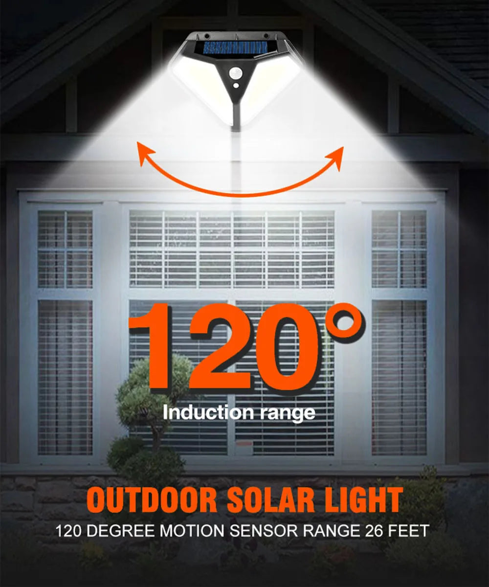 2side 102LED PIR Motion Sensor Solar Energy Street lamp 3 lighting modes Yard Path Home Garden Solar Power Induction Wall Light