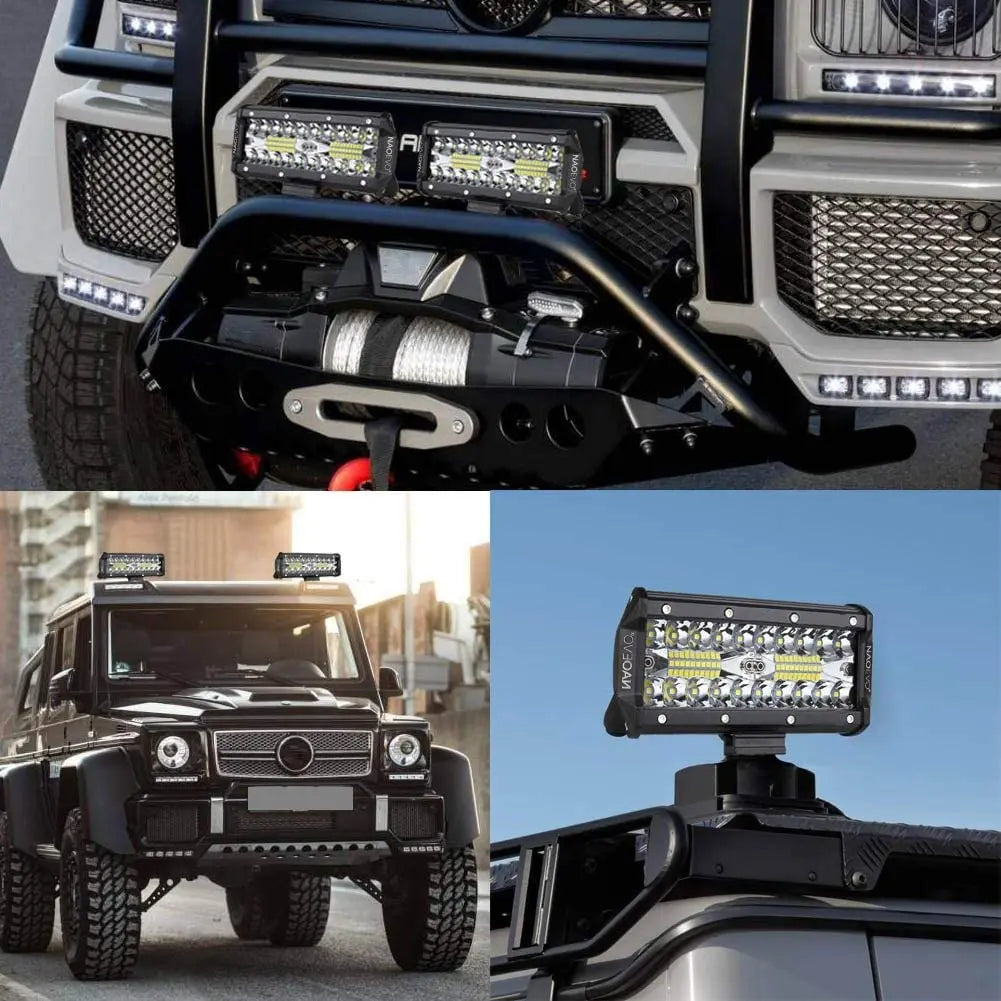 NAOEVO 7 Inch LED Bar Light Off Road 240W 12V 24V Combo Beam led Work Lamp Driving Fog for Niva lada 4x4 Truck ATV Accessories