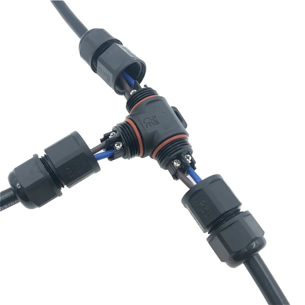 IP68 Waterproof Connector 2 Pin 3 Pin 4 Pin 5 Pin Electrical Terminal Adapter Wire Connector Screw Pin connector for outdoor LED Lighting.