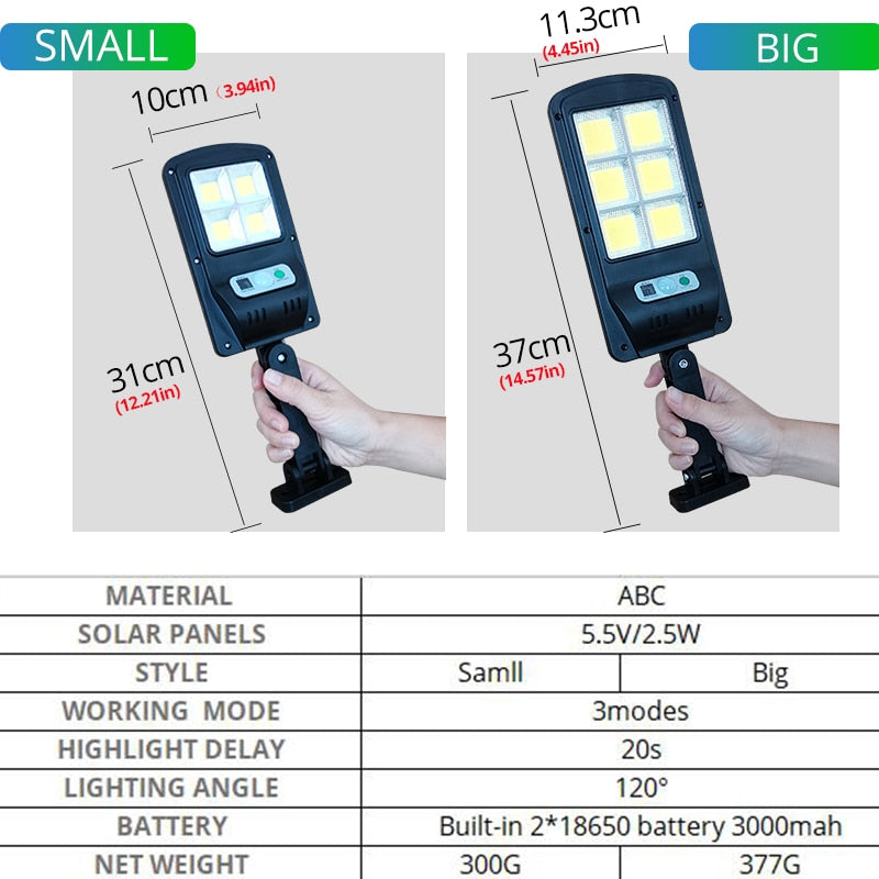 1500W IPX65 Waterproof Solar Light PIR Motion Sensor Garden Wall outdoor Indoor Solar street Smart Lamp with Remote Control