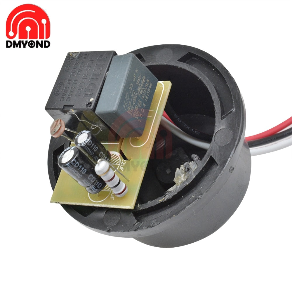 Photocell Sensor Switch for Street Light Auto-On at Dusk Auto-Off at Dawn 12V-DC 10A Waterproof Light Control Switch 50-60Hz