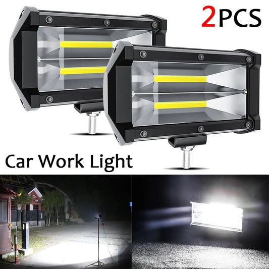 LED Work Lights for Car 12V 24V 72W Work Fog Lamp Off-road Driving Spotlight Truck Fire Truck Agricultural Vehicle Searchlight