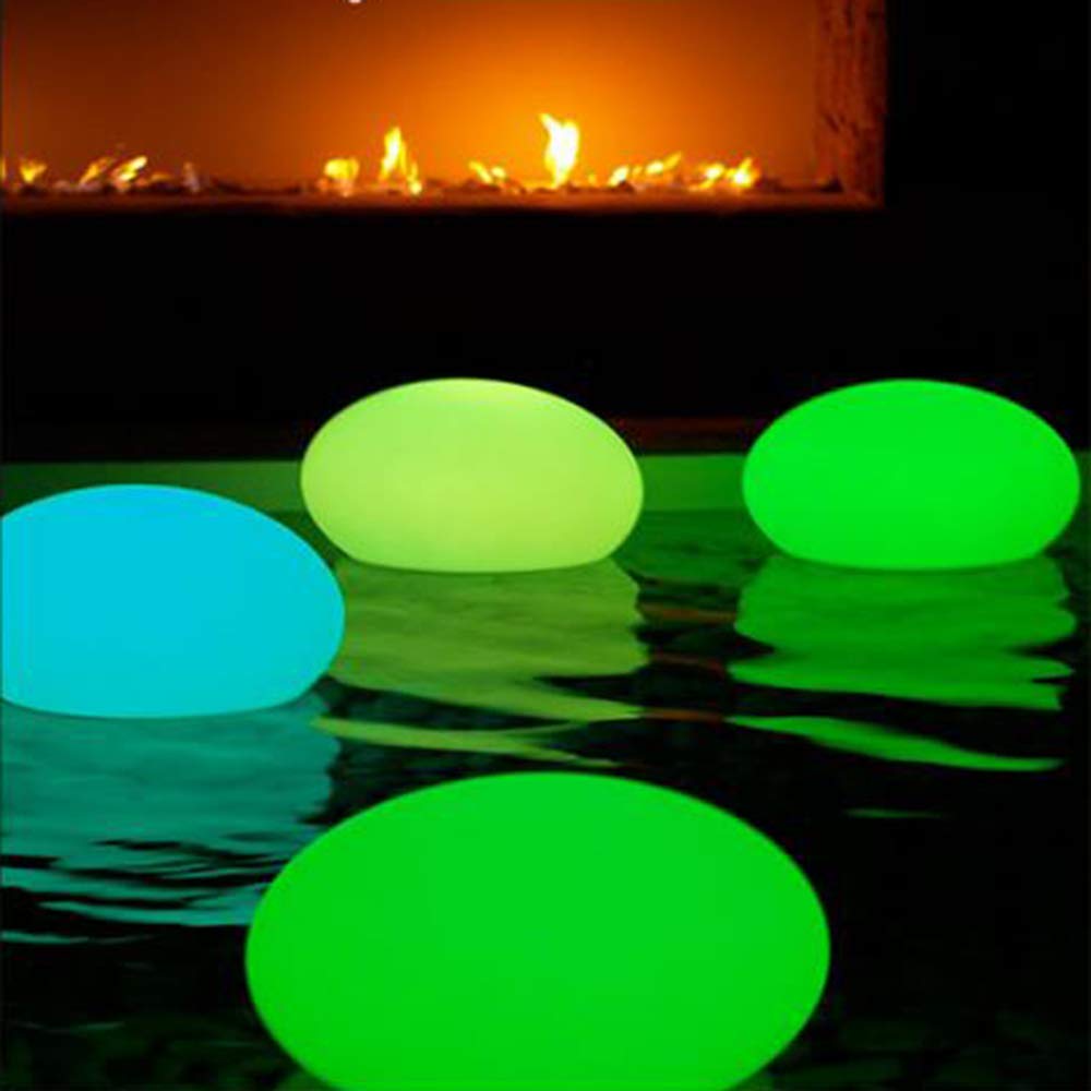 Solar Garden Lights, Glow Cobble Stone Shape Outdoor Solar Light Waterproof Colour Changing Landscape Lights with Remote, 1 PCS