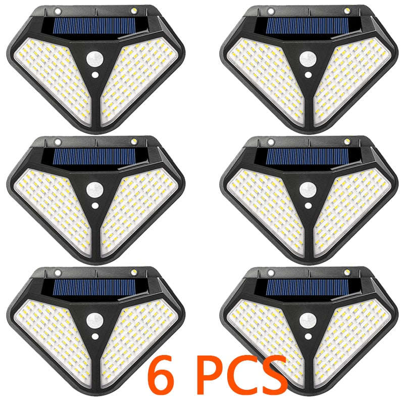 2side 102LED PIR Motion Sensor Solar Energy Street lamp 3 lighting modes Yard Path Home Garden Solar Power Induction Wall Light