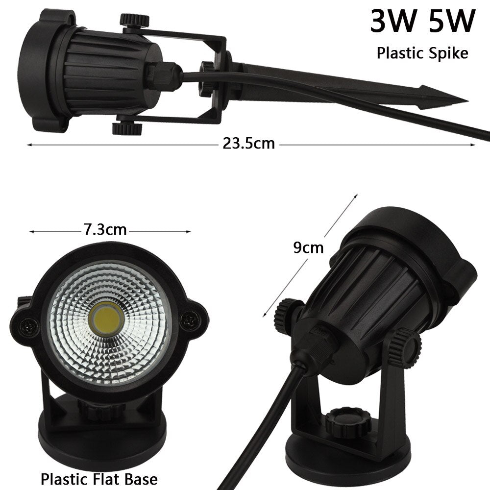 LED COB Garden lighting 3W 5W 7W 9W Outdoor RGB Spike Lawn Lamp Waterproof Lighting Garden Path Spotlights ACDC12V