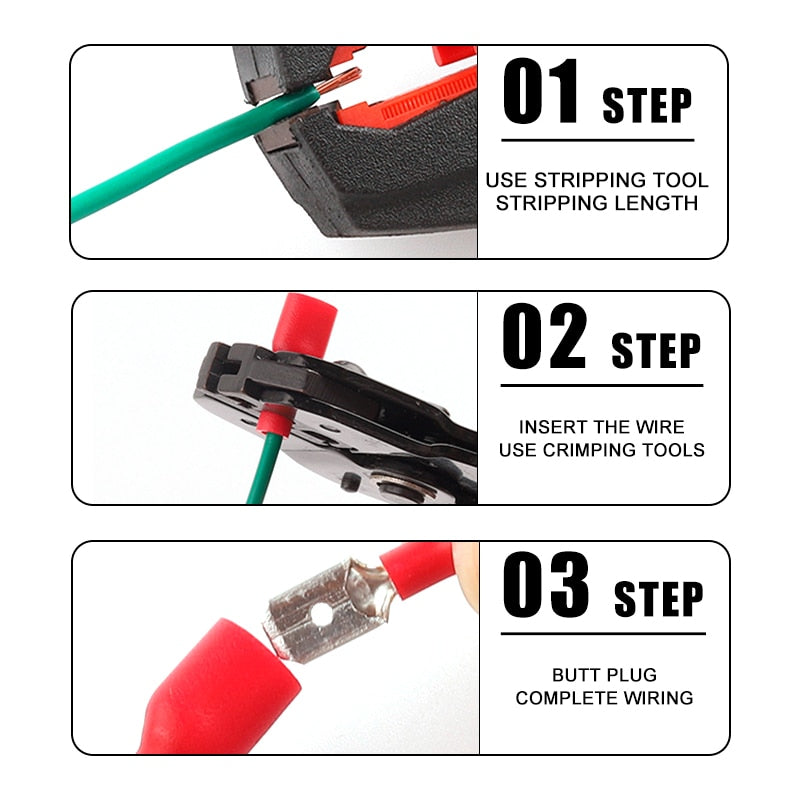 50PCS FDD/MDD 6.3mm Terminal Red Blue Yellow Female Male Spade Insulated Electrical Crimp Terminal Connectors Wiring Cable Plug