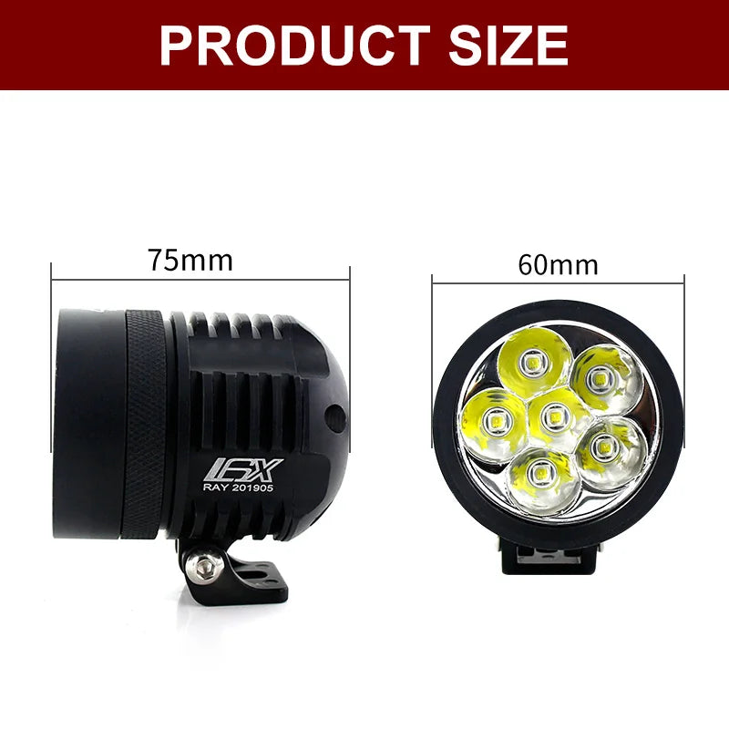 Plug&Play 60w motorcycle headlights auxiliary Fog lamp LED motorbike spotlight accessories For Yamaha HONDA Husqvarna  Kawasaki