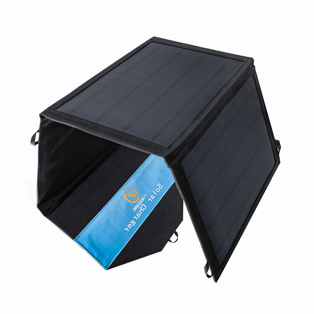 18v 28w foldable solar charger dual USB 5v DC port folding portable 12v battery solar panel 60w