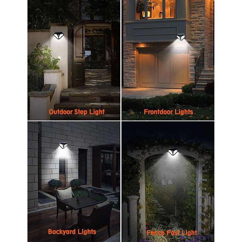 2side 102LED PIR Motion Sensor Solar Energy Street lamp 3 lighting modes Yard Path Home Garden Solar Power Induction Wall Light