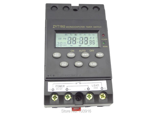 12V Timer Switch Timer Controller program/programmable timer switch 25A amps, LCD display
