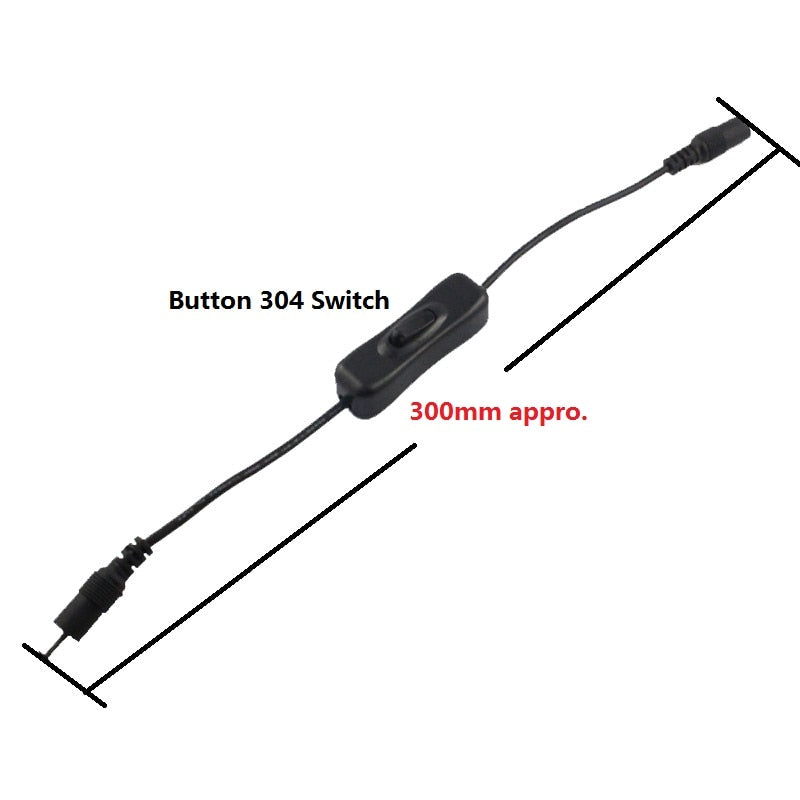 Inline 304 Switch On Off with Female Male Power Cable 5.5x2.1mm DC Connector Switch 12V for CCTV LED Strip Light