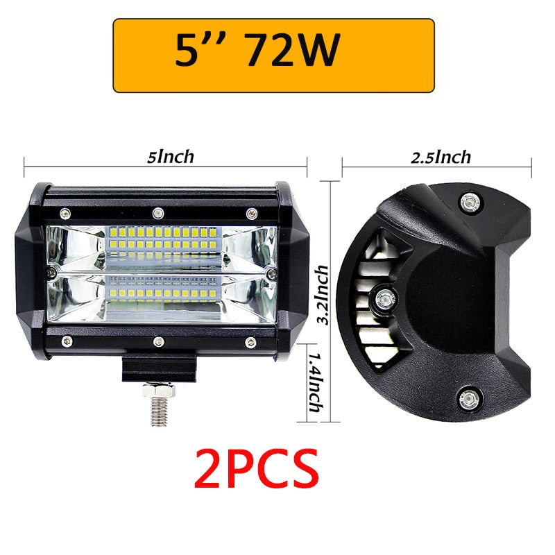 Auxtings 5" 14" 17" 20" 23'' 3-Row LED Light Bar Offroad Led Bar Combo Beam Led Work Light Bar for Truck SUV ATV 4x4 4WD 12v 24V