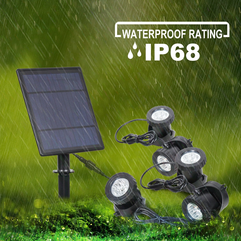 Solar Underwater Lights Outdoor RGB Waterproof Garden Pool Yard Landscape Spotlights Pond Aquarium Fish Tank Decor Solar Lamp