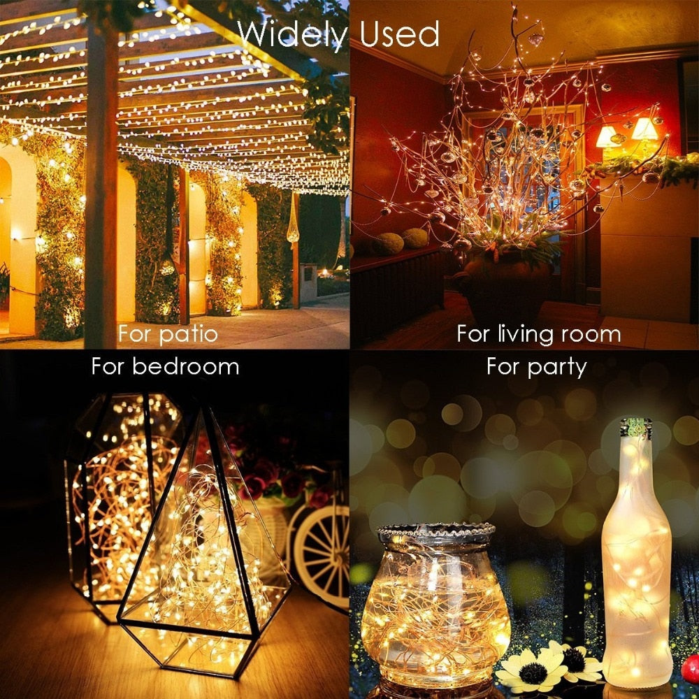LED Outdoor Solar Lamps 10m/20m/30m/50m LEDs String Lights Fairy Holiday Christmas Party Garlands Solar Garden Waterproof Luz
