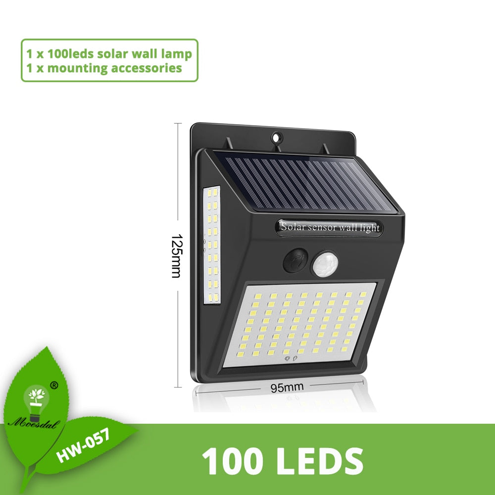 Waterproof 144 LED Solar Light Outdoor Solar Lamp PIR Motion Sensor Solar Powered Sunlight Street Lights for Garden Decoration