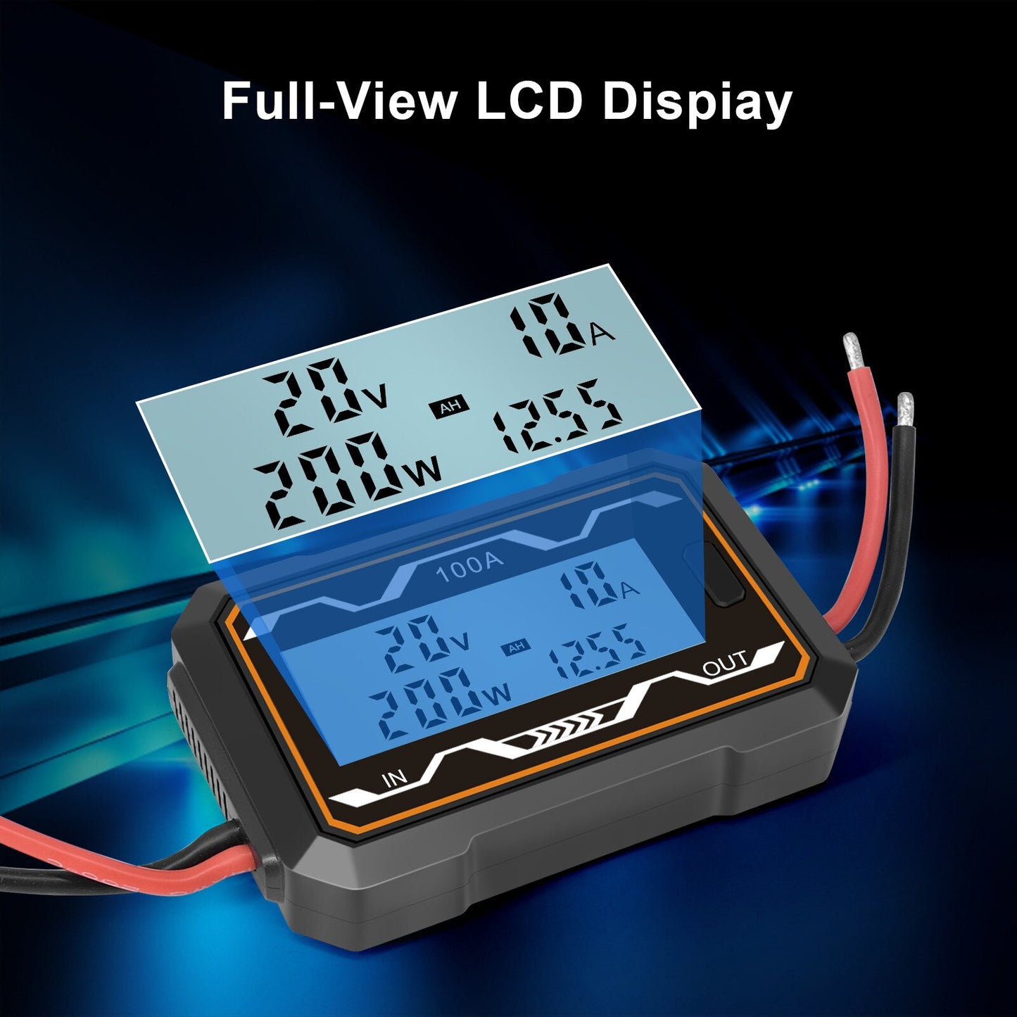 100A DC LCD Digital Monitor Amp Watt Meter RC Car Battery Solar Tester Power Analyser 0-60V