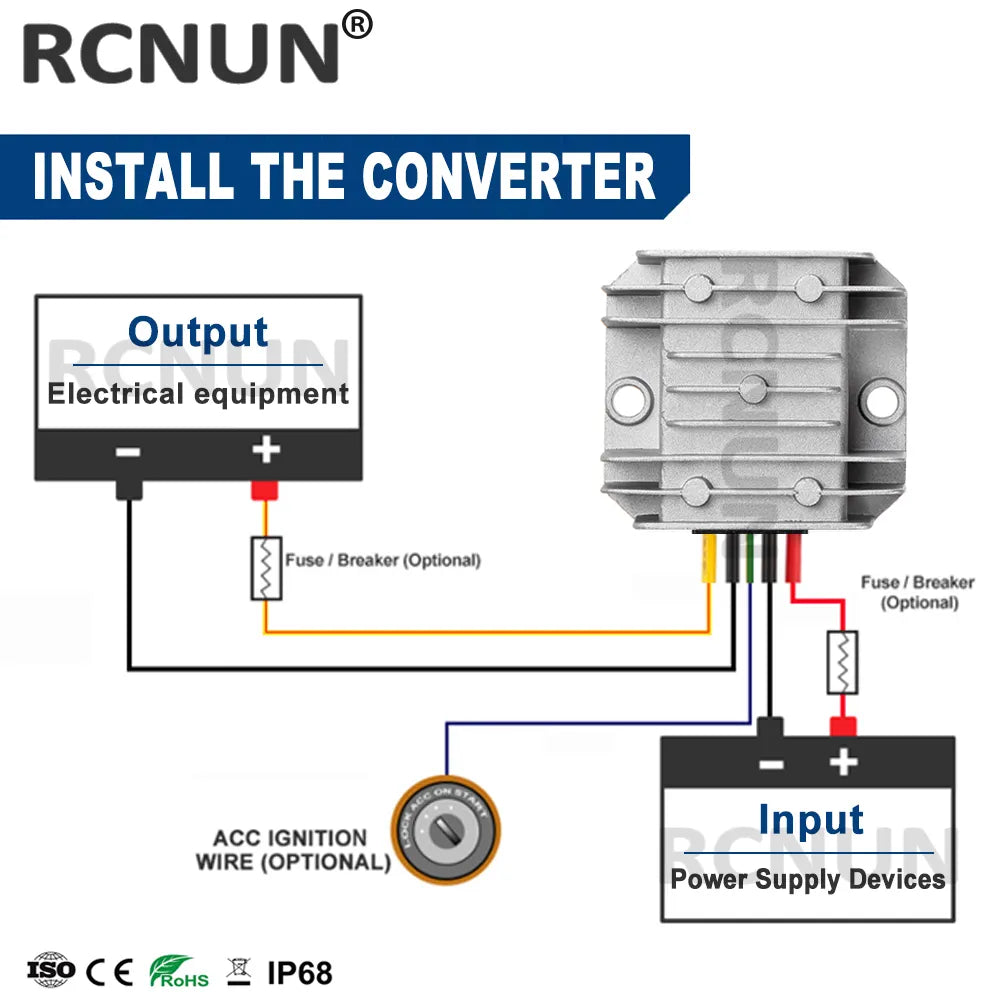 RCNUN 12V 24V to 5V 6V 10A Step Down DC DC Converter Regulator 12 Volt to 5 Volt 50W Buck Power Supply for Cars Toys - Free Shipping