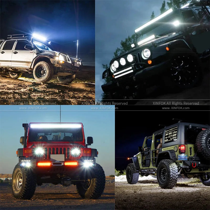 72W Car Work Light LED Bar  4x4 24 LED Working Bar Offroad SUV ATV Tractor Boat Trucks Excavator 12V 24V led Combo Beam