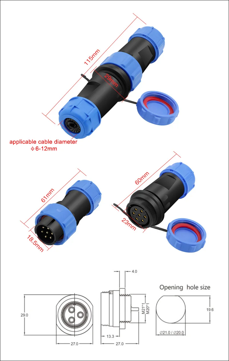 Type: F-Lead DIY, 12-24V DC, Maximum 22A Extension Cable, 4.0mm(12AWG), 1 to 2-Way power splitter, Length: 1.8m – 20m, Water and Dustproof cable plugs rated IP68. Type: F-Lead is designed for use outdoors in garden, pergola, driveways, front gate lighting, agricultural building lighting, agriculture equipment lighting for the purpose of suppling ELV (Extra Low Voltage) power to LED lights.