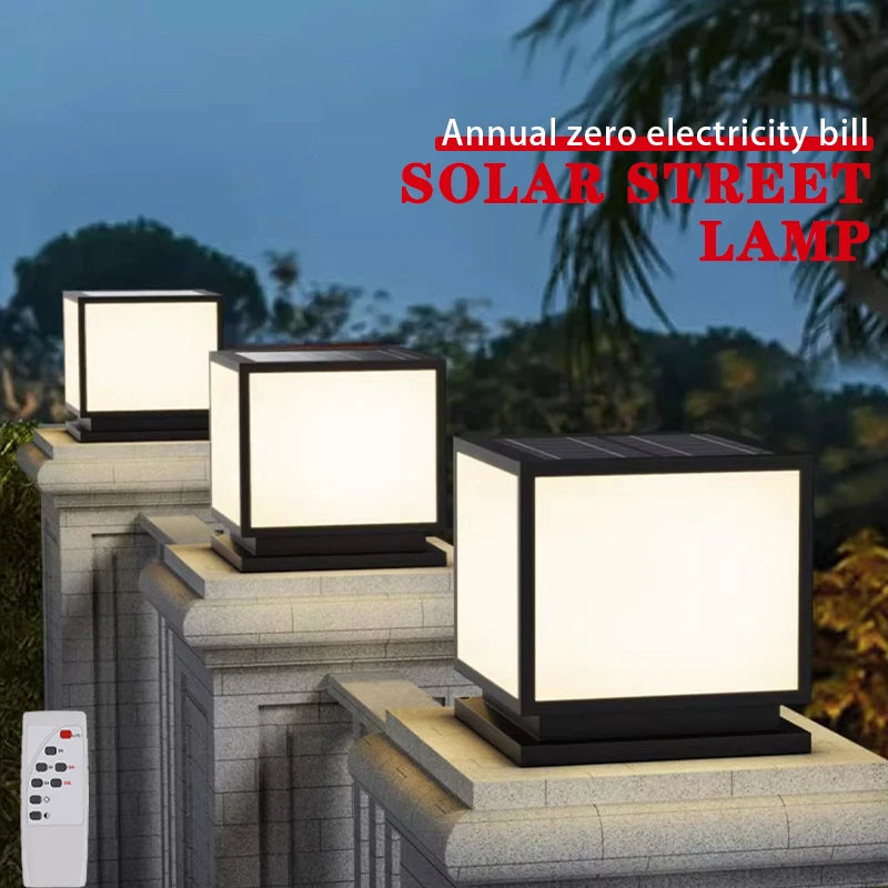 Solar LED Waterproof Lighting Outdoor Solar with Remote Control Dimming Porch Courtyard Garden Outdoor Decorative Lighting