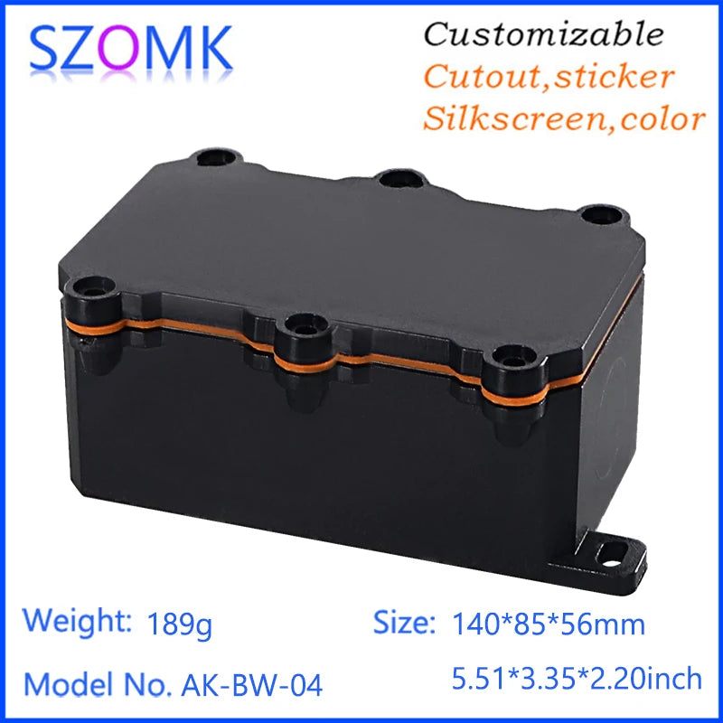IP68 SZOMK Black Box Outdoor Waterproof Case Plastic Box Electronic Project Case Instrument Waterproof Junction Box Housing