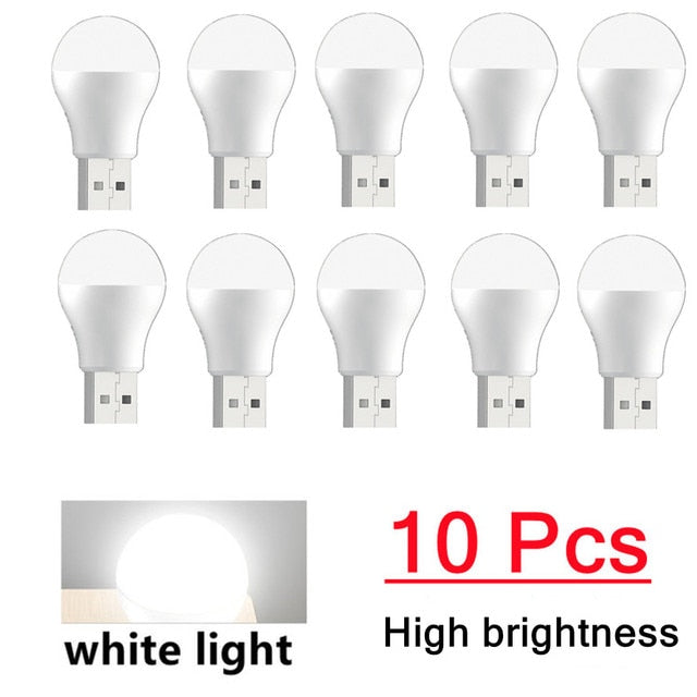 USB Plug Lamp Computer Mobile Power Charging USB Small Book Lamps LED Eye Protection Reading Light Small Round Light Night Light