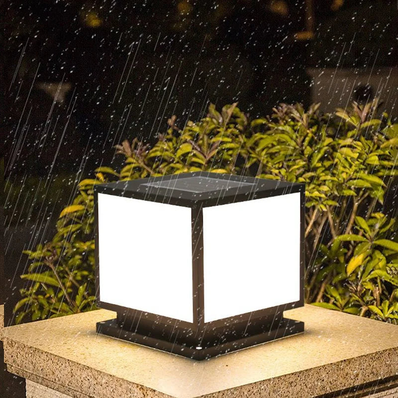 LED Solar Lights Outdoors Waterproof Solar Column Light Classical style Timed with Remote Control LED Light for Garden Patio