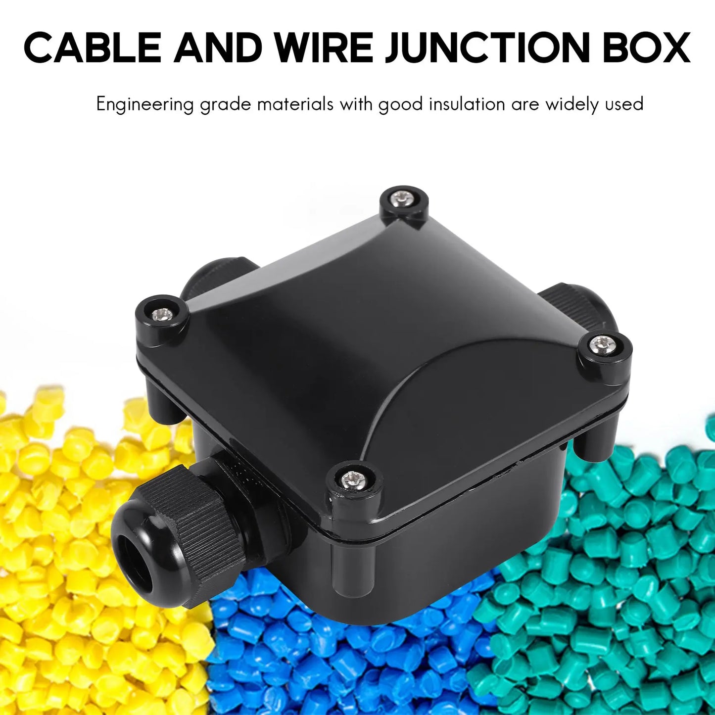 3-Way Junction Box, IP 68 Waterproof Connectors for Outdoor Lighting External Junction Box Pack of 10 Black