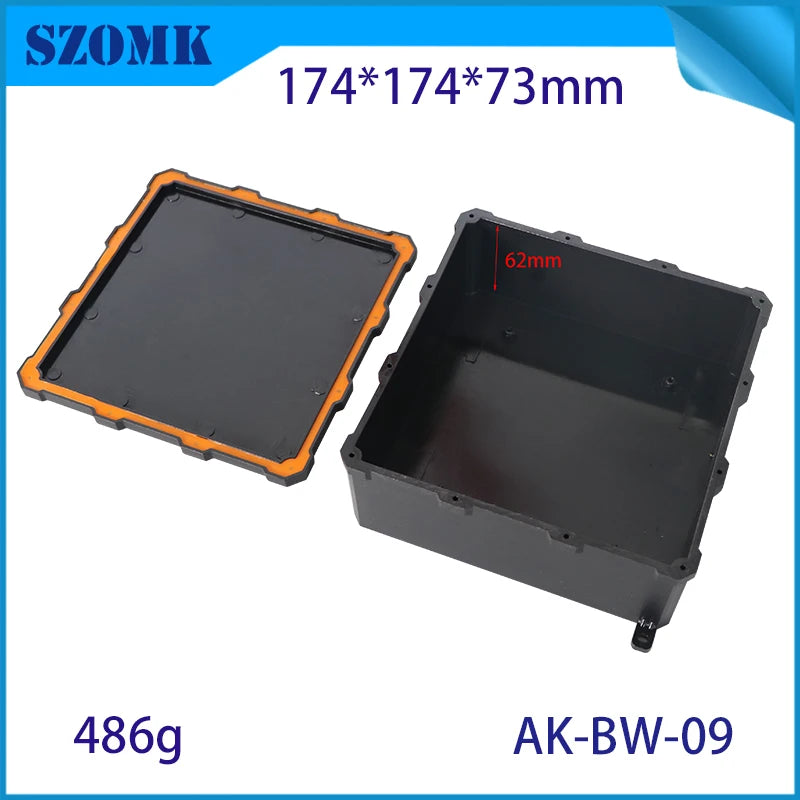 IP68 SZOMK Black Box Outdoor Waterproof Case Plastic Box Electronic Project Case Instrument Waterproof Junction Box Housing