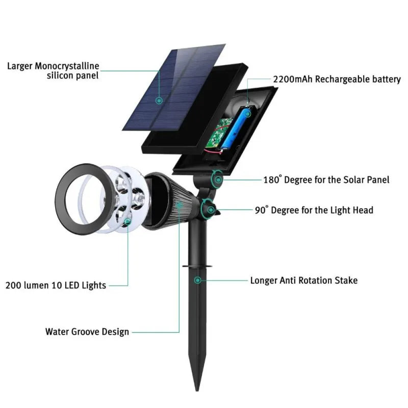 Outdoor 4/7LED Solar Lamp RGB Solar Lawn Light Garden Landscape Spotlights for Garden Yard Porch Lawn Ground Decoration