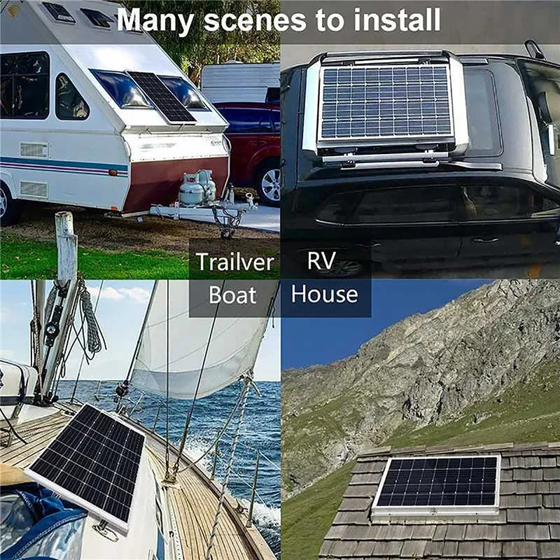 18V Solar Panel Outdoor Waterproof 15W 20W Monocrystalline Silicon Solar Panel With Connector Car Yacht Boat Charger Solar Panel