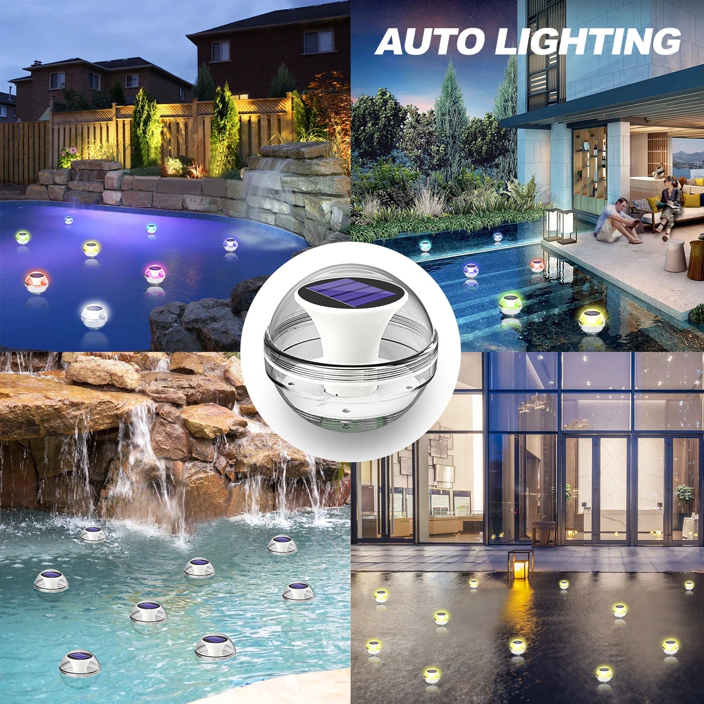 Floating Pool Lights Solar Pool Lights RGB Colour Changing IP65 Waterproof LED Night Light for Swimming Pool Hot Tub Pond Decor - Free Shipping