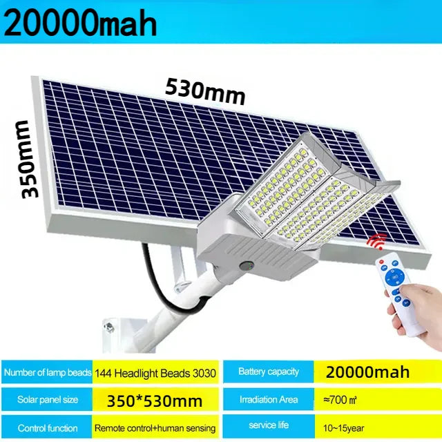 5000W Solar Light Outdoor 20000mah Solar Street Light With Motion Sensor Garden Wall Lamp Waterproof Solar Powerful Street Light