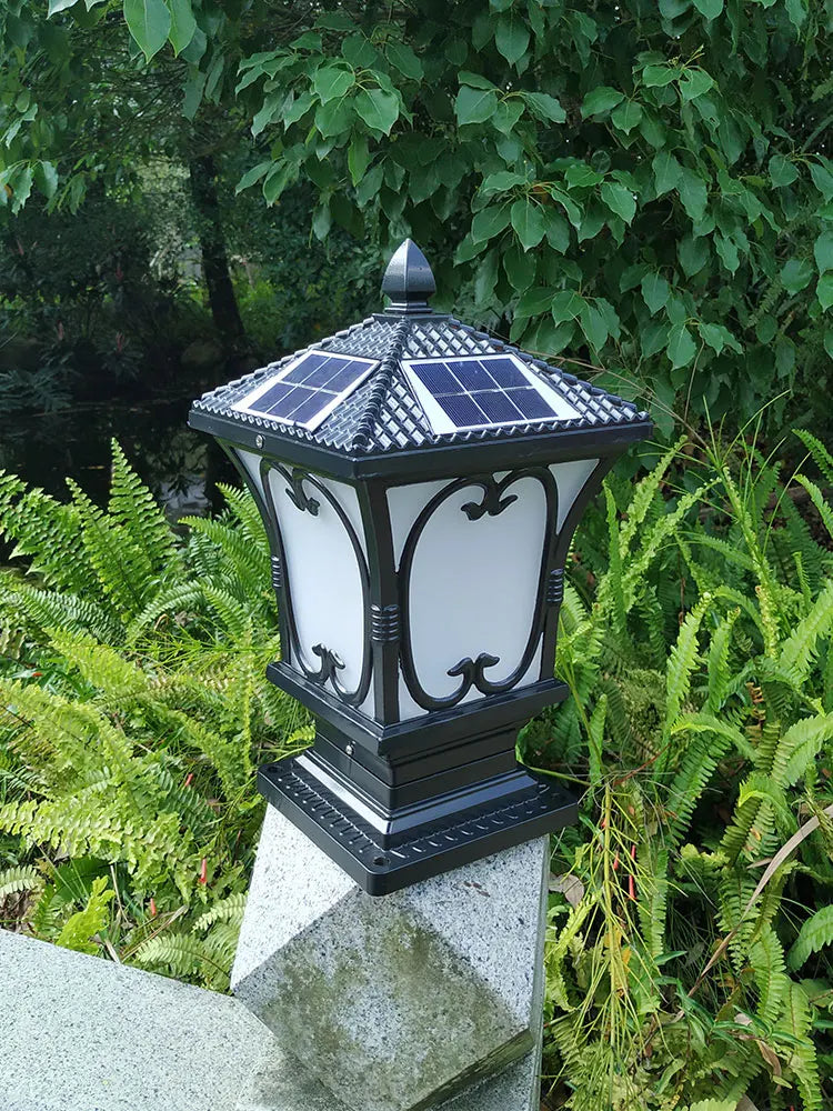 LED Solar Lamp Outdoor Waterproof And Automatic Dimming Garden Lights Modern Style Landscape Decoration Backyard Pillar Light