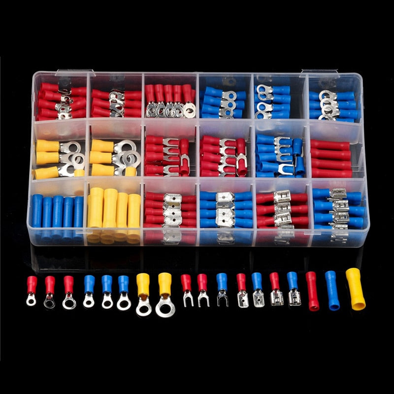 480/300/280PCS Insulated Cable Connector Electrical Wire Crimp Spade Butt Ring Fork Set Ring Lugs Rolled Terminals Assorted Kit