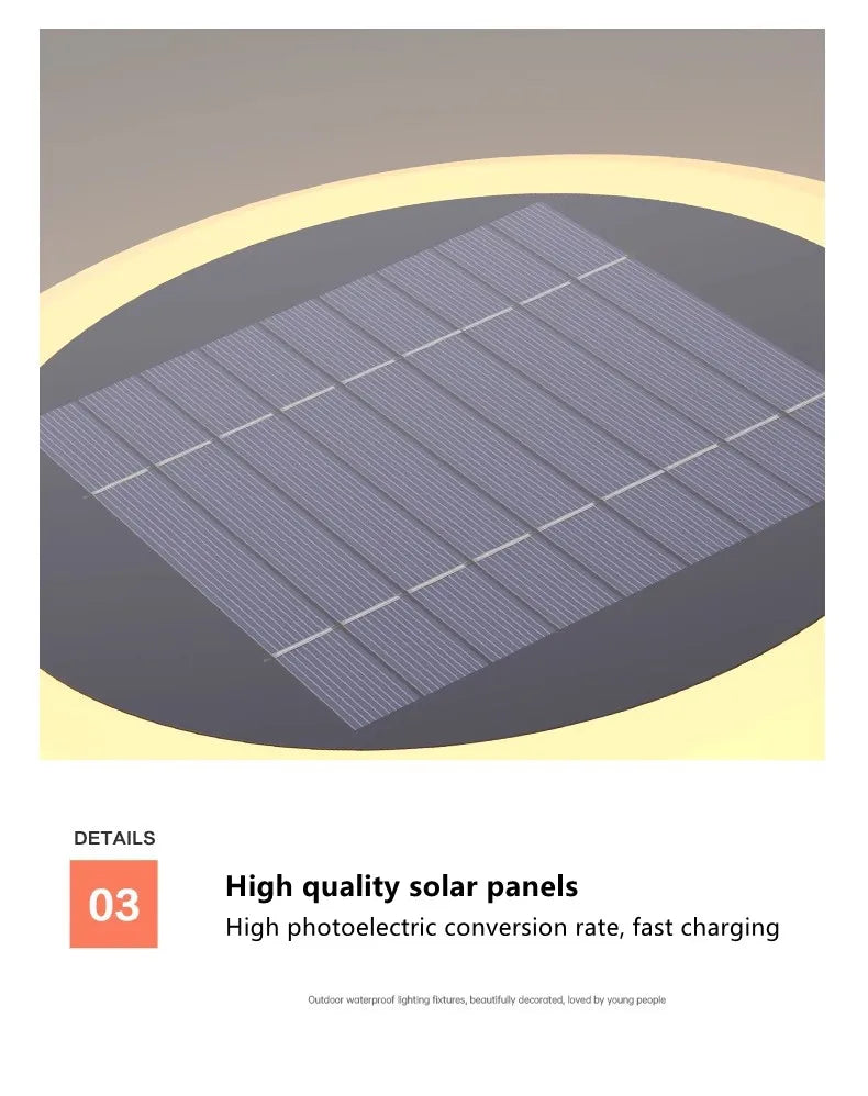 Waterproof Solar Wall Lawn Lamp Solar Column Head Light Outdoor Courtyard Door Pillar Lamp Outdoor Post Light Villa DoorLighting