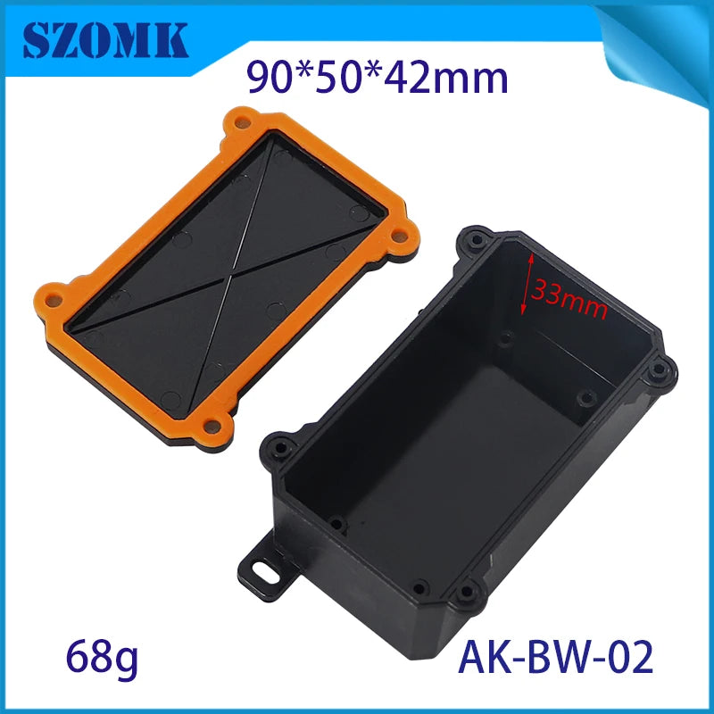 IP68 SZOMK Black Box Outdoor Waterproof Case Plastic Box Electronic Project Case Instrument Waterproof Junction Box Housing
