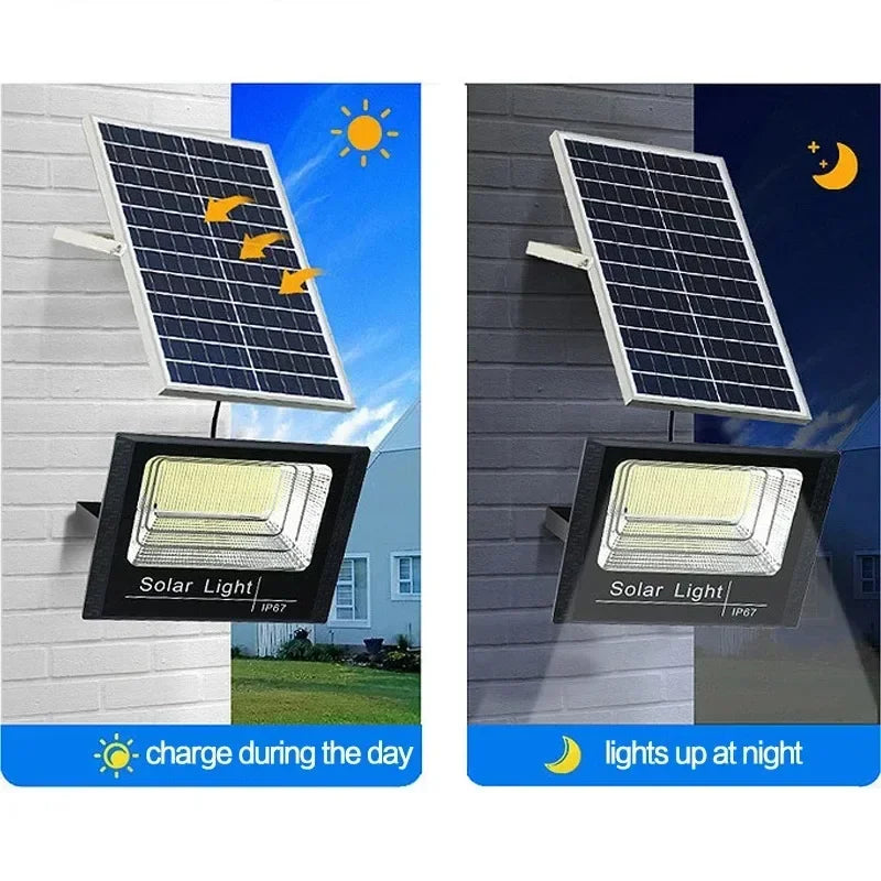 54-362LED Solar Flood Lights Remote Control Solar Powered Spotlight Outdoor Waterproof IP67 Villa Street Light Adjustable Angle