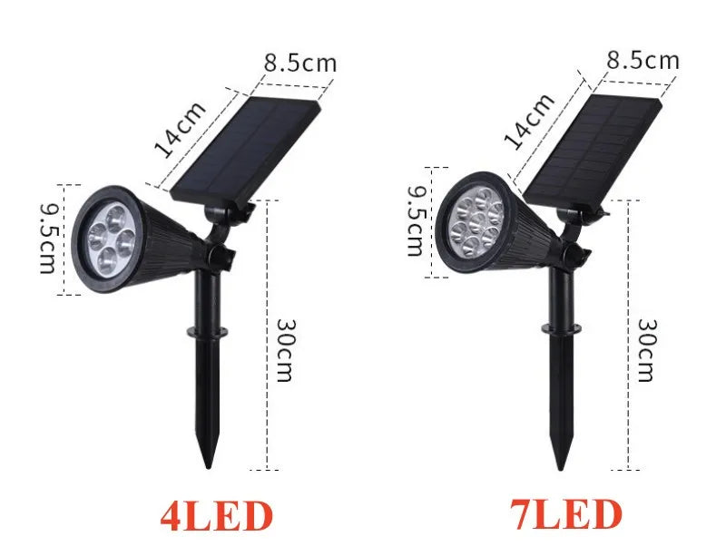 Outdoor 4/7LED Solar Lamp RGB Solar Lawn Light Garden Landscape Spotlights for Garden Yard Porch Lawn Ground Decoration