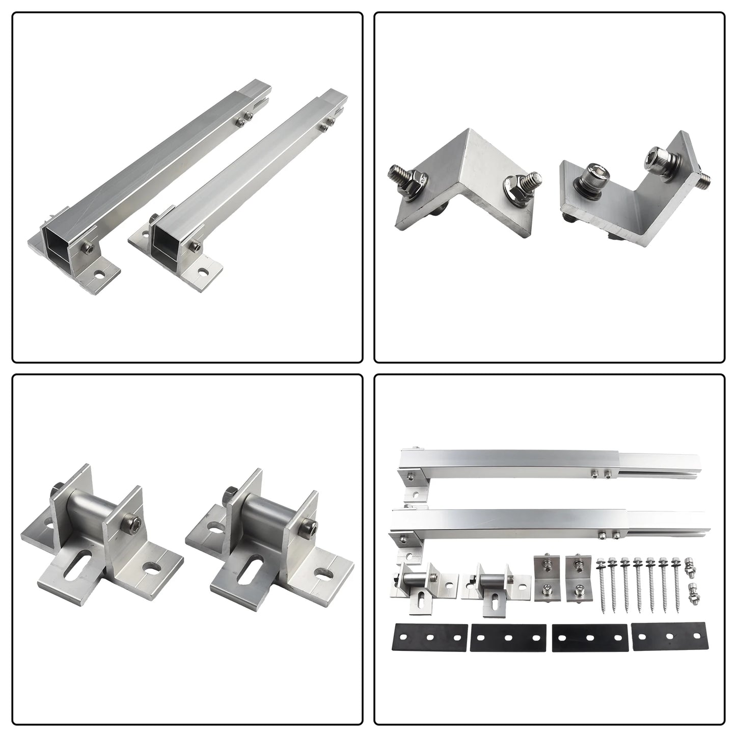 Adjustable Photovoltaic Support Set 36~68cm Aluminium Alloy for Installing Solar Panels Caravans Balconies Roofs Walls Hardware