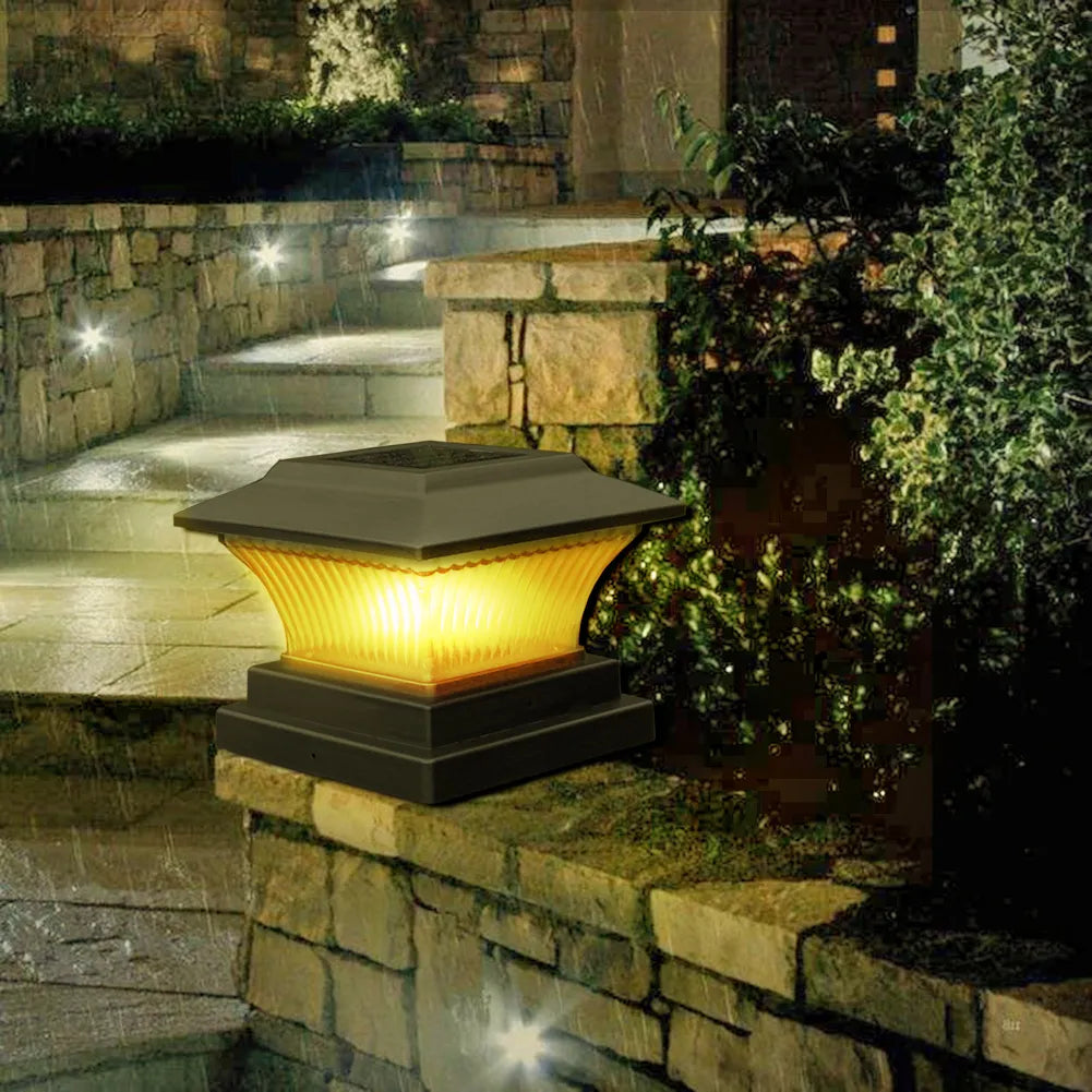 Solar Power LED Pillar Lamp Outdoor Garden Fence Lamp Yard Post Cap Lights Waterproof LED Solar Lamps Path Lights