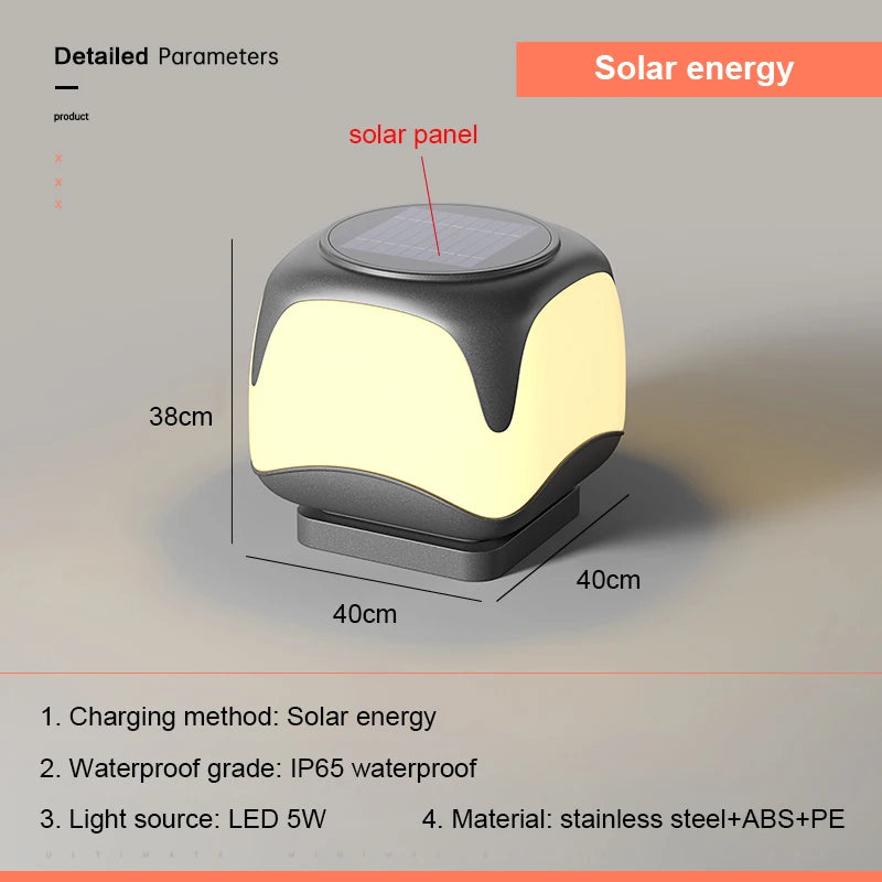 Solar Pillar Lights Outdoor Waterproof Lighting Solar Energy Doorpost Lamp LED Wall Lamp Home Decor Fence Villa Gate Garden Door