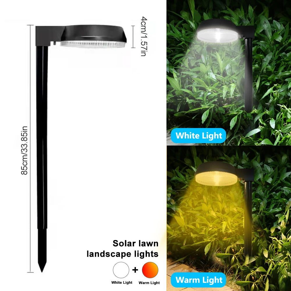 Solar Lawn Lamp Outdoor Powered Pathway Lights Waterproof Bright Walkway Landscape Lamp Path Driveway Lawn Garden Warm White