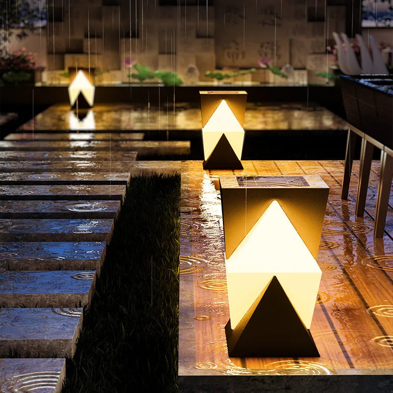 Solar Pillar Lights Outdoor Waterproof LED Wall Lamp Home Decor Modern Gate Garden Villa Lighting Solar Energy Super Bright Door