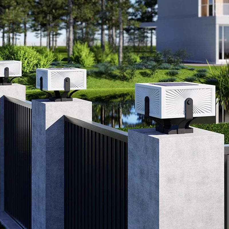 Solar Pillar Lights Home Decor Villa LED Wall Lamp Outdoor Waterproof Modern Gate Garden Lighting Solar Energy Super Bright Door