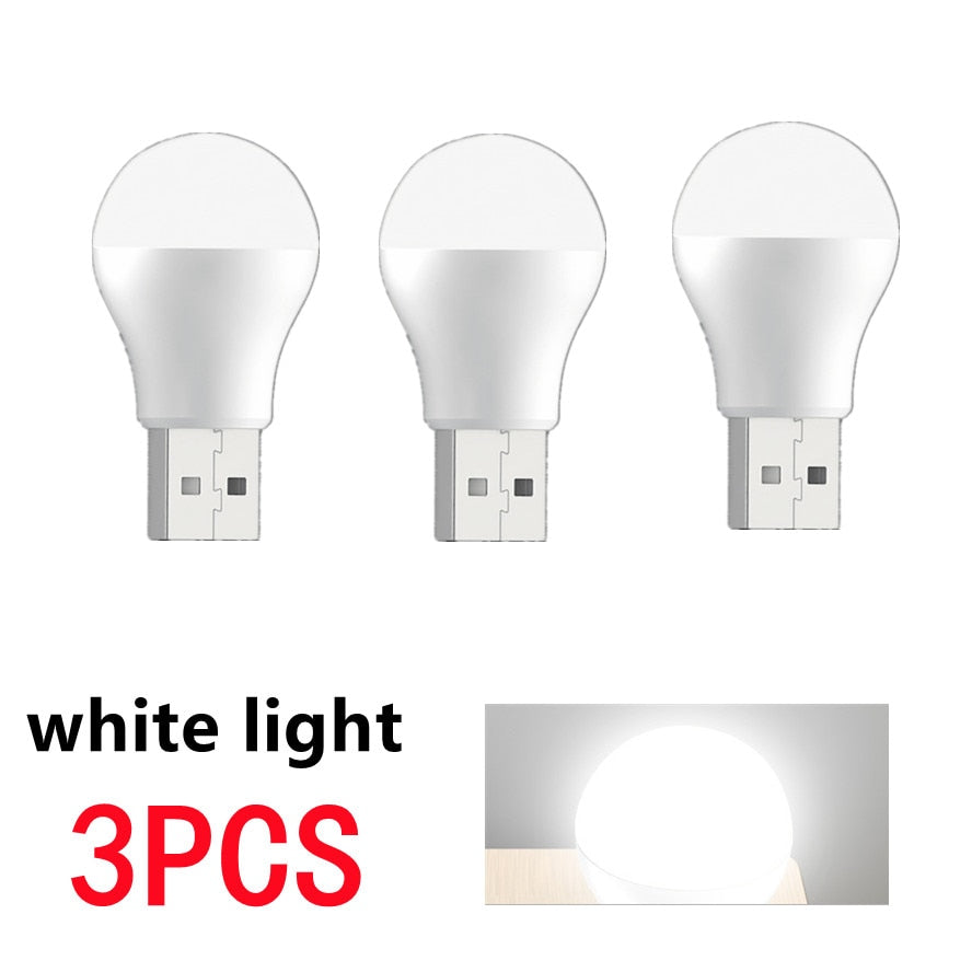 USB Plug Lamp Computer Mobile Power Charging USB Small Book Lamps LED Eye Protection Reading Light Small Round Light Night Light