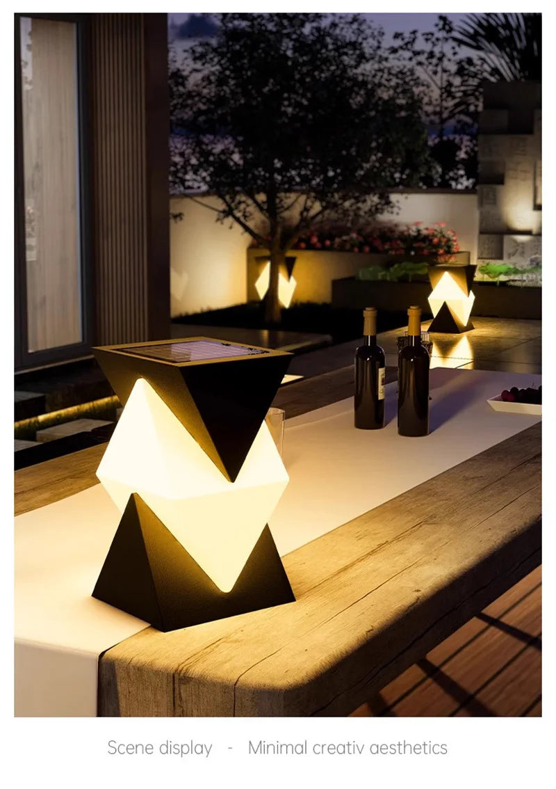 Solar Pillar Lights Outdoor Waterproof LED Wall Lamp Home Decor Modern Gate Garden Villa Lighting Solar Energy Super Bright Door