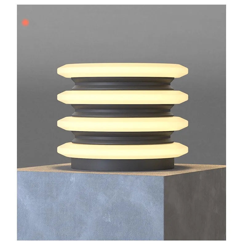 Waterproof Solar Wall Lawn Lamp Solar Column Head Light Outdoor Courtyard Door Pillar Lamp Outdoor Post Light Villa DoorLighting