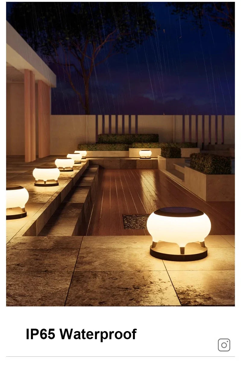 Solar Pillar Lights Outdoor Waterproof Home Decor LED Wall Lamp Gate Garden Lighting Decor Solar Energy Super Bright Door Villa