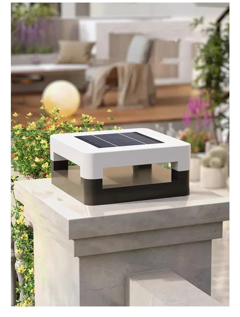 Outdoor Waterproof Solar Pillar Lights LED Wall Lamp Square Home Decor Solar Energy Super Bright Villa Lighting Door Gate Garden